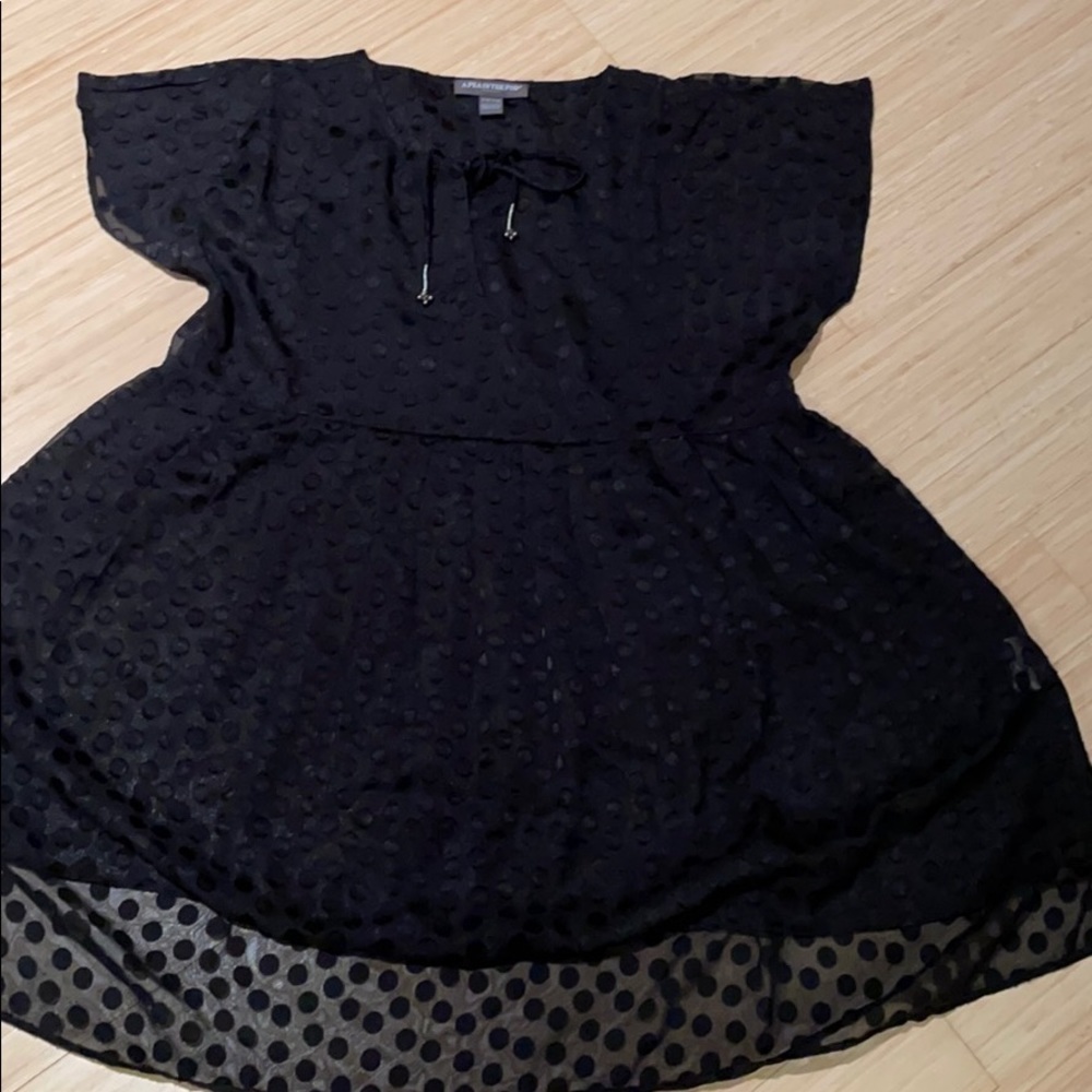Black Pea in the Pod maternity polka dot blouse